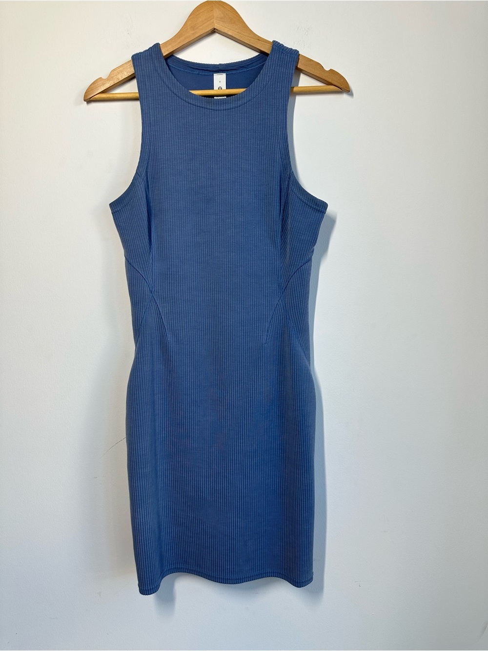 lululemon Ribbed Softstreme Slim Fit Tank Dress Blue Size 8